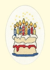 click here to view larger image of Birthday Cake Greeting Cards (counted cross stitch kit)