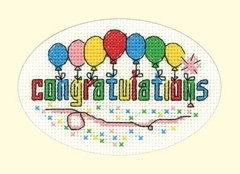 click here to view larger image of Congratulations Greeting Cards (counted cross stitch kit)
