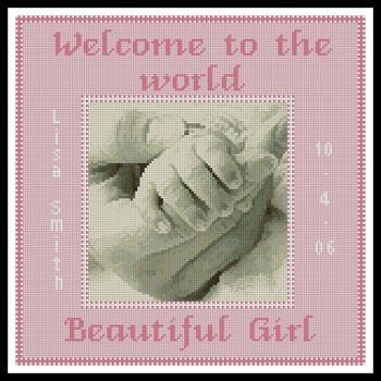 click here to view larger image of Baby Girl Hand Sampler (chart)