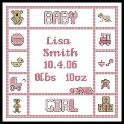 click here to view larger image of Baby Girl Sampler 1 (chart)