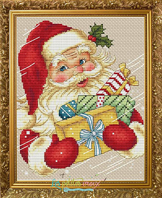 click here to view larger image of Christmas Father Arrives (Santa with Gifts) (chart)