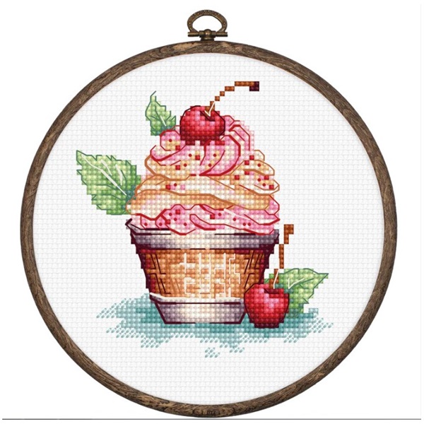 click here to view larger image of Cherry Ice Cream (counted cross stitch kit)