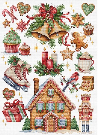click here to view larger image of Christmas Composition (counted cross stitch kit)