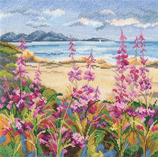 click here to view larger image of Flowers by a Mountain Lake  (counted cross stitch kit)