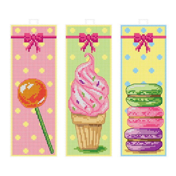 click here to view larger image of Bookmarks Sweets - SA8703 (counted cross stitch kit)