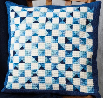 click here to view larger image of Blue Windows Cushion (needlepoint kit)