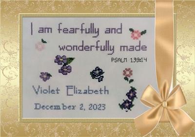 click here to view larger image of Flower Birth Announcement (chart)