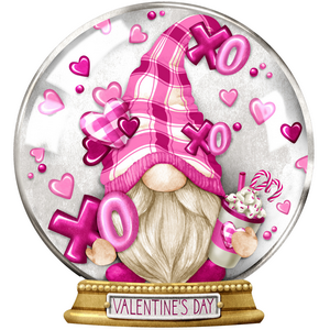 click here to view larger image of Snow Globe Valentine Gnome Magnet (accessory)