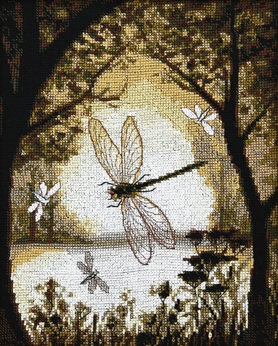 click here to view larger image of Happiness on the Bronze Wings (counted cross stitch kit)