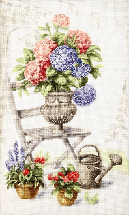 click here to view larger image of Summer Still Life with Hydrangea (counted cross stitch kit)