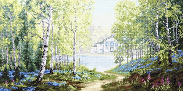 click here to view larger image of Morning in the Spring Forest (counted cross stitch kit)