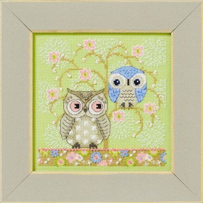 click here to view larger image of Spring Owls (2024) (counted cross stitch kit)