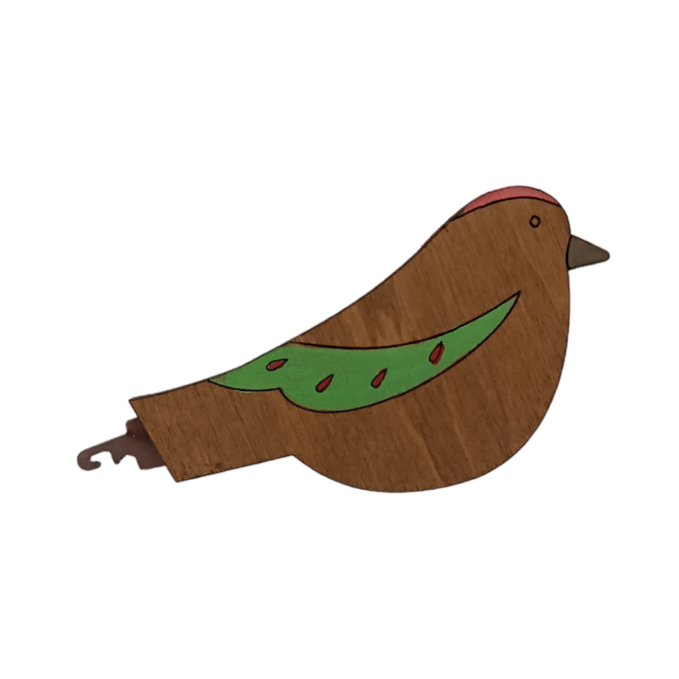 click here to view larger image of Wooden Needle Threader - Bird/Green (accessory)
