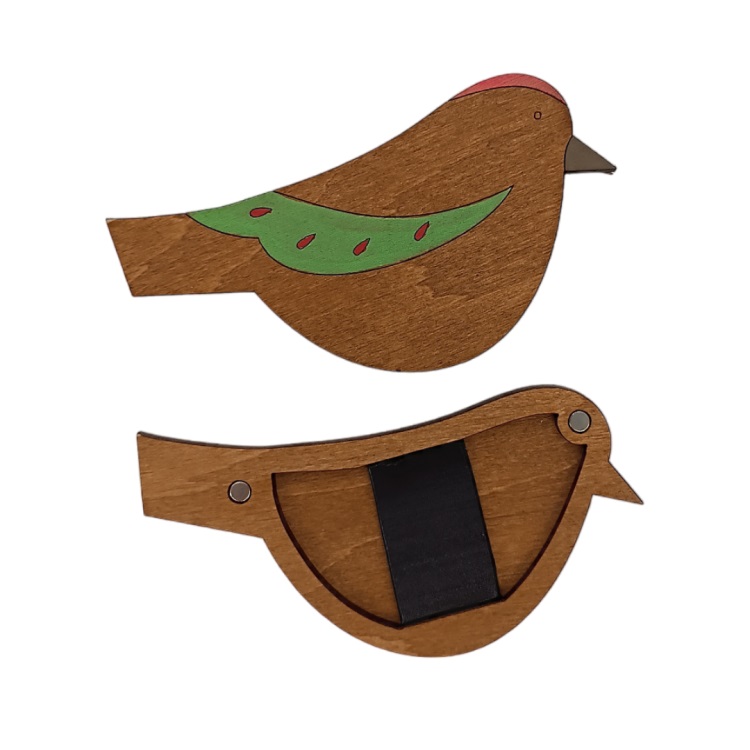 click here to view larger image of Wooden Needle Case/Green Bird (accessory)