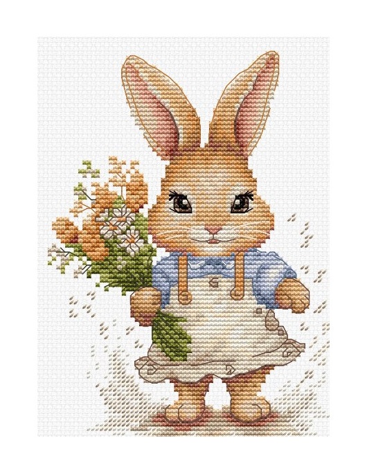 click here to view larger image of Happy Bunny, The (counted cross stitch kit)