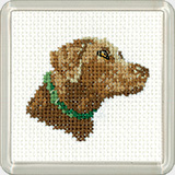 click here to view larger image of Chocolate Labrador Coaster (counted cross stitch kit)
