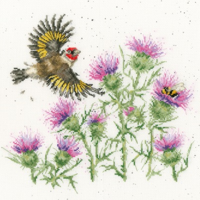 click here to view larger image of Feathers & Thistles (counted cross stitch kit)