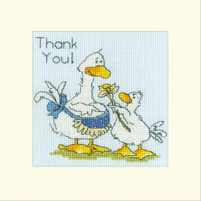 click here to view larger image of Card - Thank You! (counted cross stitch kit)