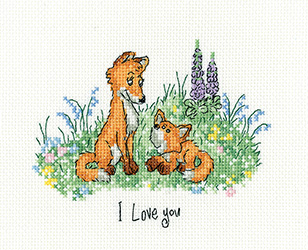 click here to view larger image of I Love You Little Fox (counted cross stitch kit)