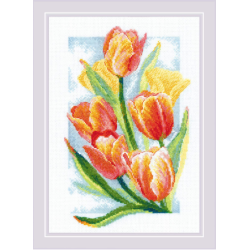 click here to view larger image of Spring Glow Tulips (counted cross stitch kit)