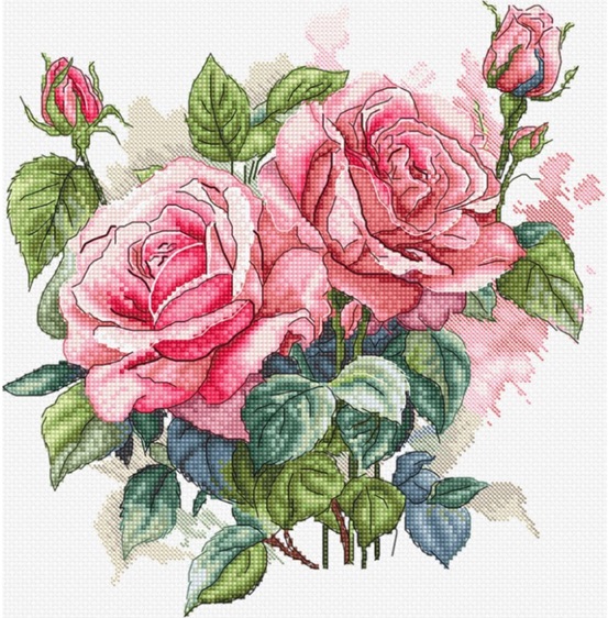 click here to view larger image of Pink Bloom (counted cross stitch kit)