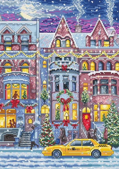 click here to view larger image of Winter Townhouse (counted cross stitch kit)