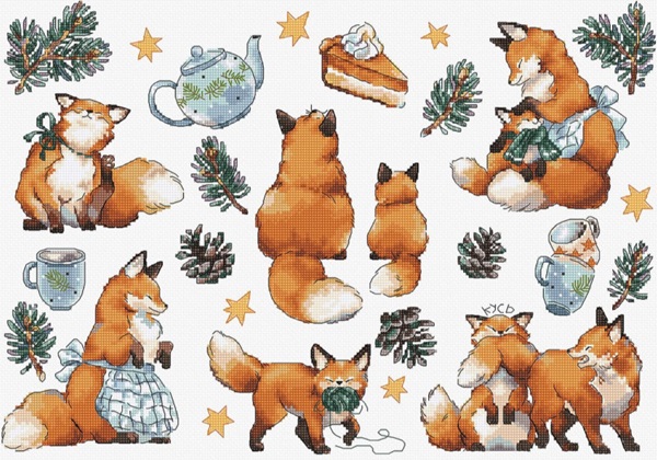 click here to view larger image of Foxy New Year (counted cross stitch kit)