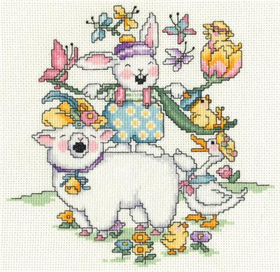click here to view larger image of Easter Menagerie - Mary Engelbreit  (counted cross stitch kit)