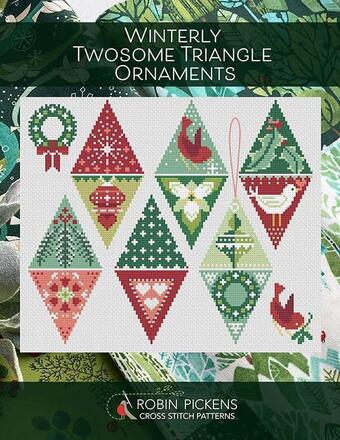 click here to view larger image of Winterly Twosome Triangle Ornaments (chart)