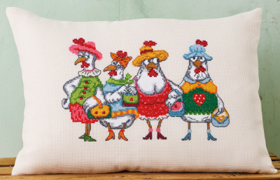 click here to view larger image of Chick-o-Holics Cushion (needlepoint kit)