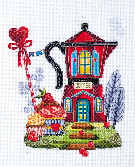 click here to view larger image of Coffee House (counted cross stitch kit)