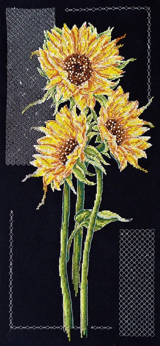 click here to view larger image of Bright Sunflowers (counted cross stitch kit)