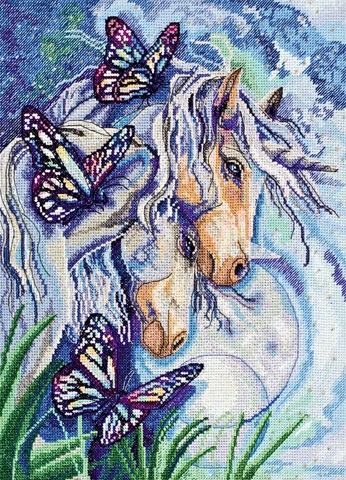 click here to view larger image of Unicorns  (counted cross stitch kit)