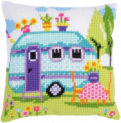 click here to view larger image of Road Trip Vacation Cushion (needlepoint kit)