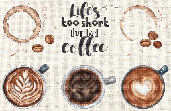 Bad Coffee - click here for more details about this counted cross stitch kit