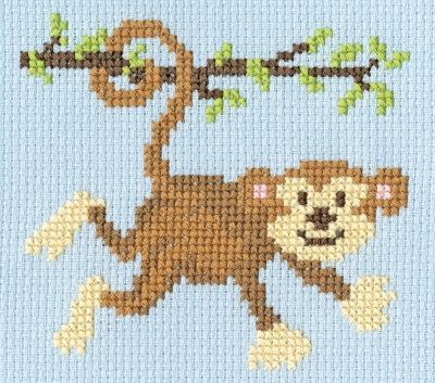 Monkey Mayhem Skip - click here for more details about this counted cross stitch kit