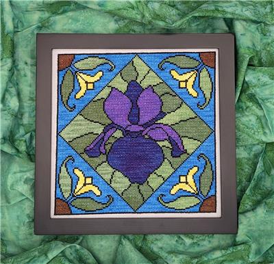 Stained Glass Purple Iris - click here for more details about this chart
