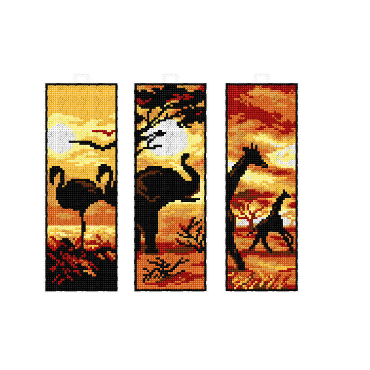 click here to view larger image of Bookmarks - Exotic Animals  (counted cross stitch kit)