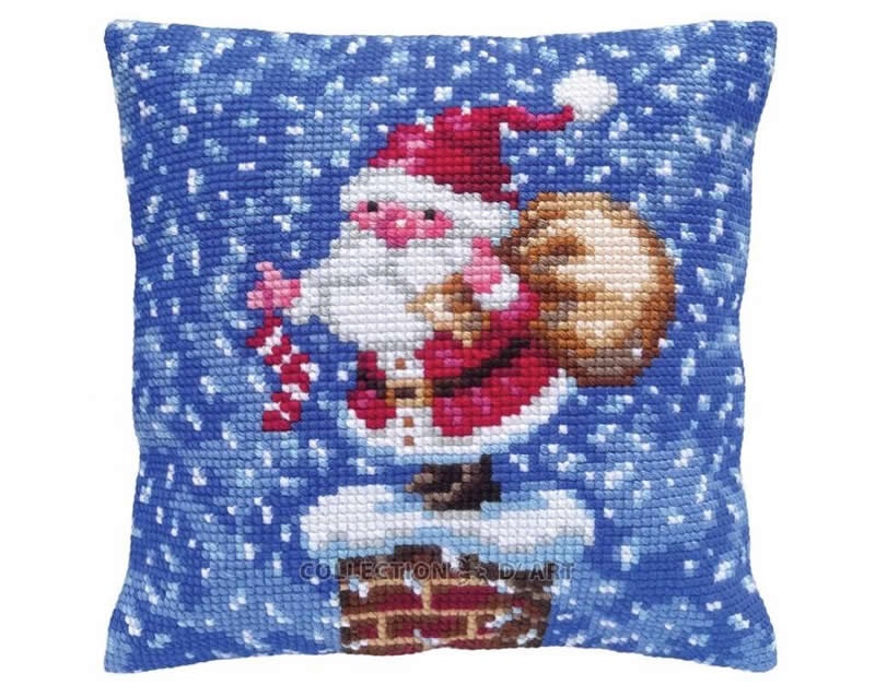 Merry Christmas Cushion - click here for more details about this counted canvas kit