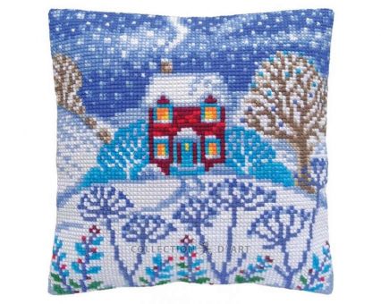 Beautiful Winter Cushion - click here for more details about this counted canvas kit