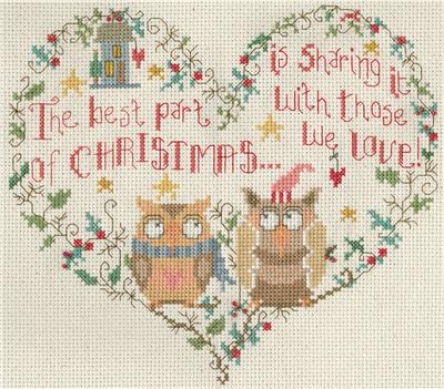 click here to view larger image of Christmas Love Owls - Gail Bussi (counted cross stitch kit)