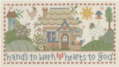 Wool and Whimsy Cottage - Gail Bussi - click here for more details about this counted cross stitch kit
