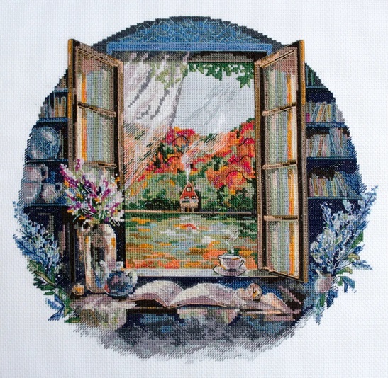 click here to view larger image of Tea Party by the Window (counted cross stitch kit)