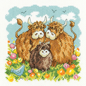 Highland Cows - click here for more details about counted cross stitch kit