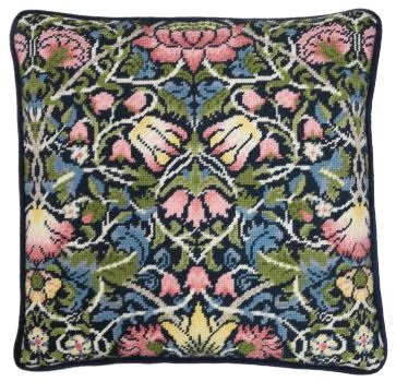 click here to view larger image of Bell Flower Tapestry Cushion (needlepoint kit)