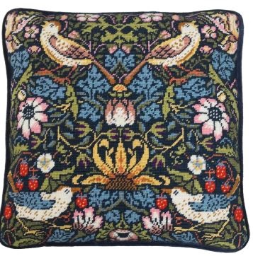click here to view larger image of Strawberry Thief Tapestry Cushion (needlepoint kit)