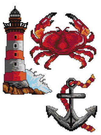 click here to view larger image of Marine Life (counted cross stitch kit)