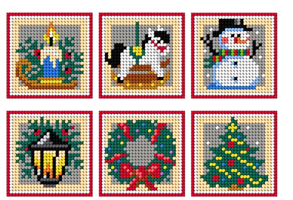 click here to view larger image of Christmas Coasters (counted cross stitch kit)