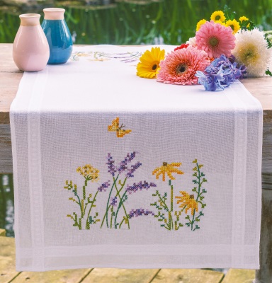 click here to view larger image of Lavender Table Runner (embroidery kit)
