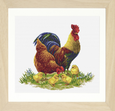 click here to view larger image of Rooster and Hen (counted cross stitch kit)